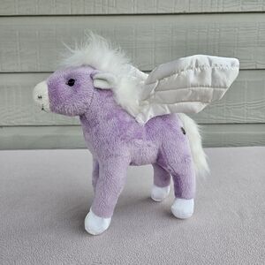 FAO Schwarz Purple Pegasus Wing Horse Plush 9" Toys R Us Standing 2013